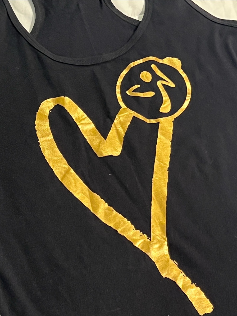 Zumba Fitness Black Muscle Tank with Gold Heart Graphic - Picture 3 of 3
